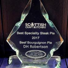 Best Speciality Steak Pie 2017 - DH Robertson Arbroath