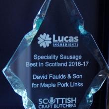 Speciality Sausage Winner 2016-17