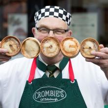 Sandy Crombie, Crombie's of Edinburgh celebrates being chosen as the best butcher's Scotch Pie in Scotland 2018